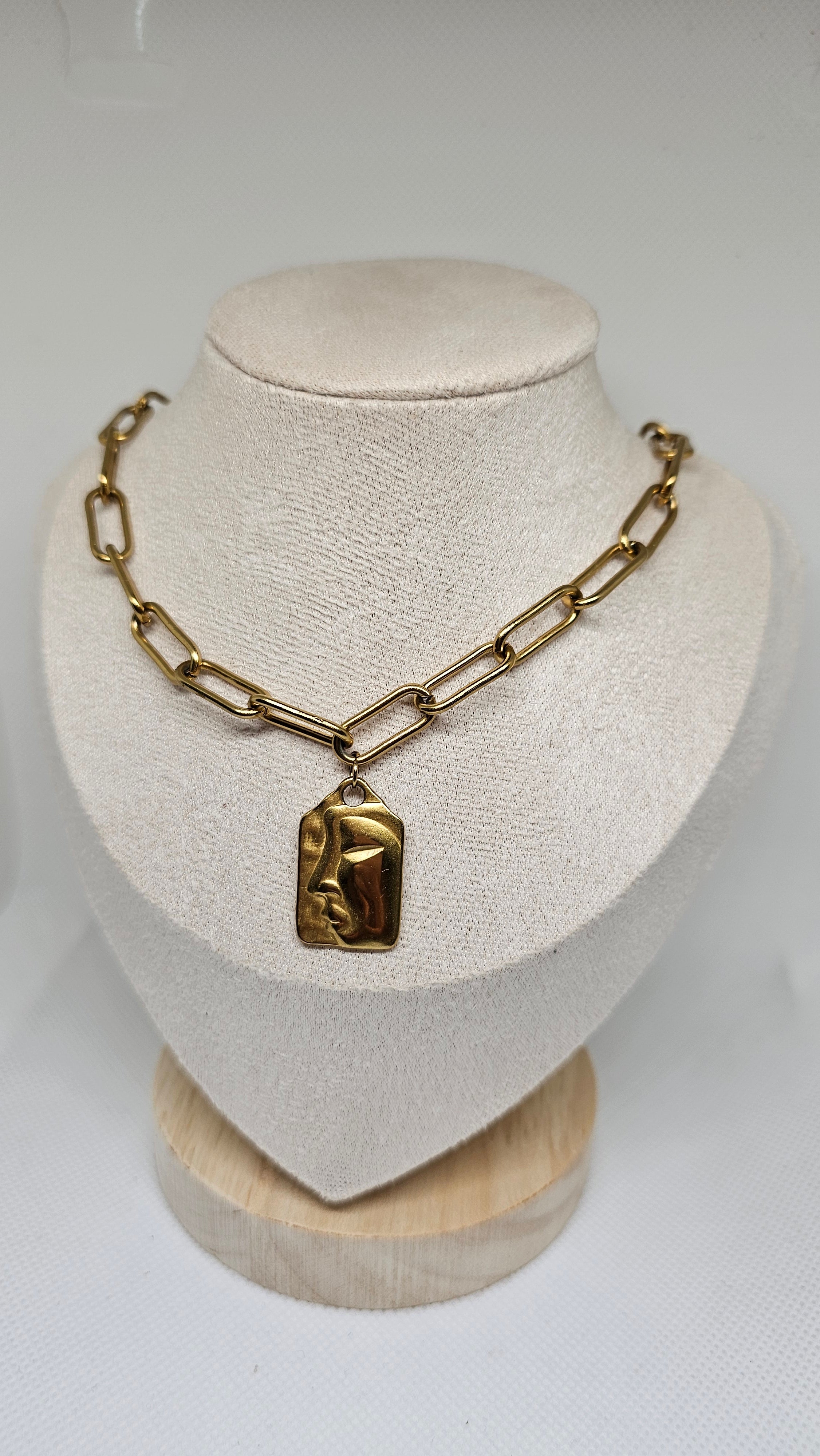 ILARA - Stainless Steel Square Portrait Necklace