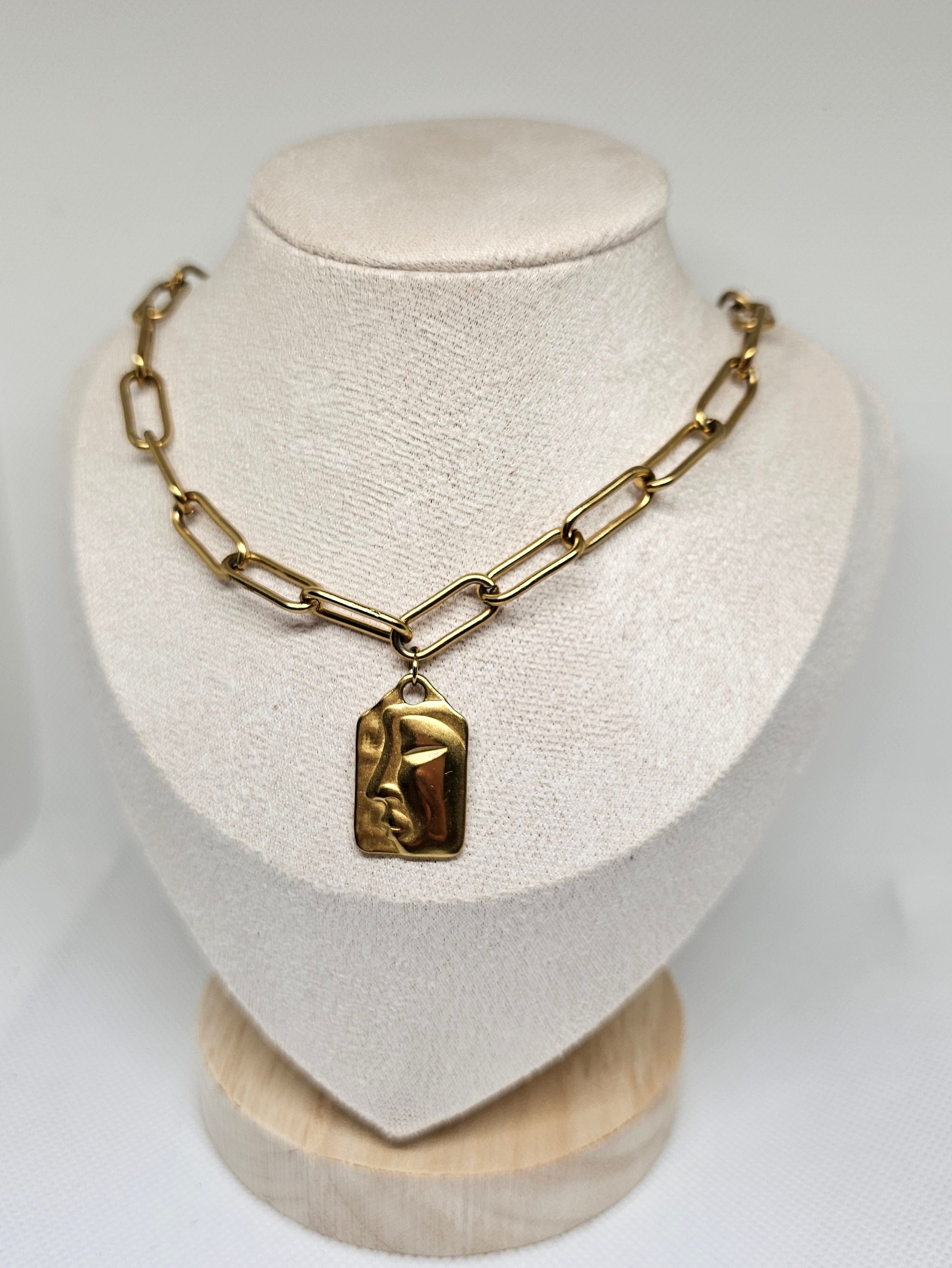 ILARA - Stainless Steel Square Portrait Necklace