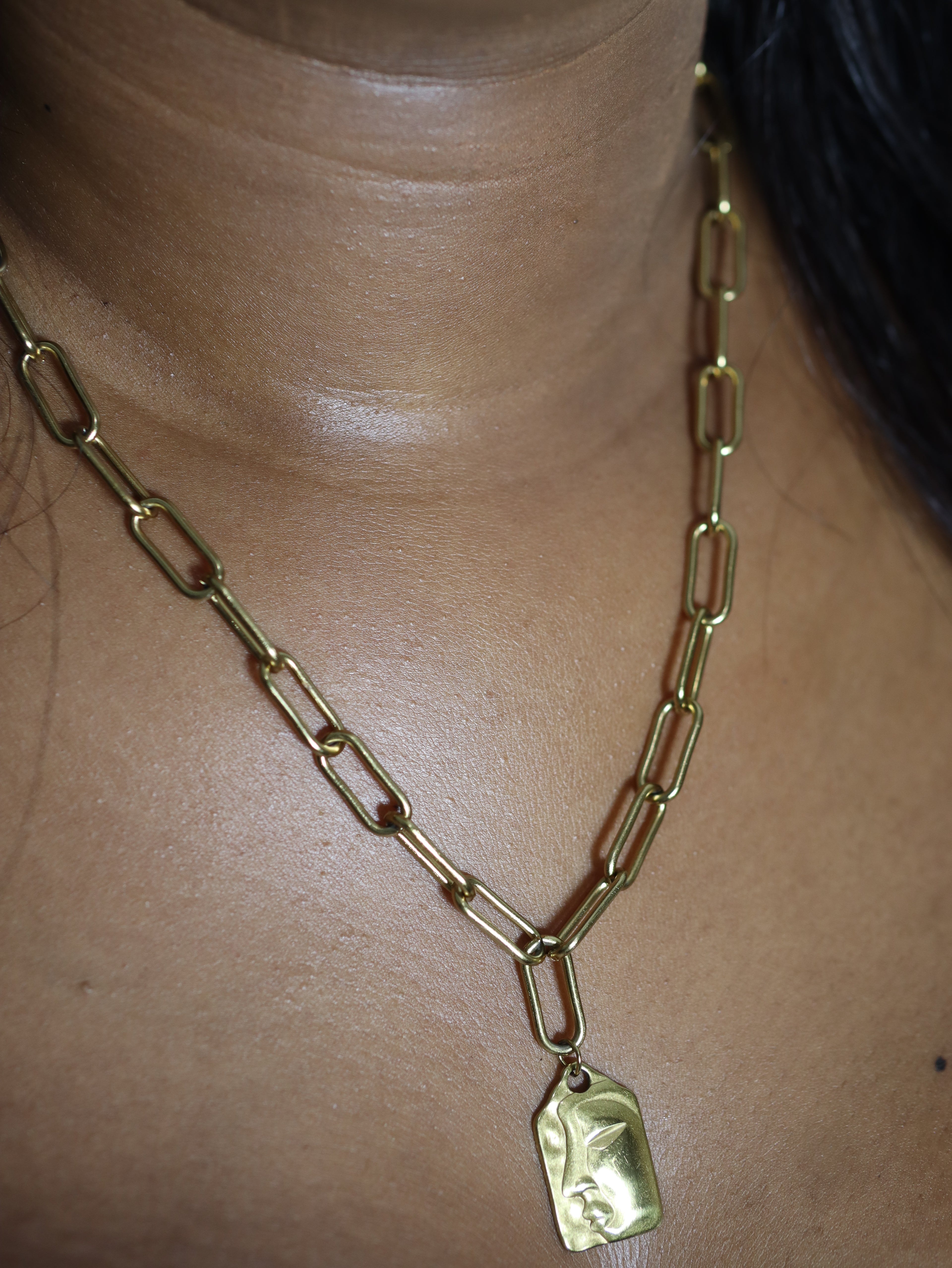 ILARA - Stainless Steel Square Portrait Necklace