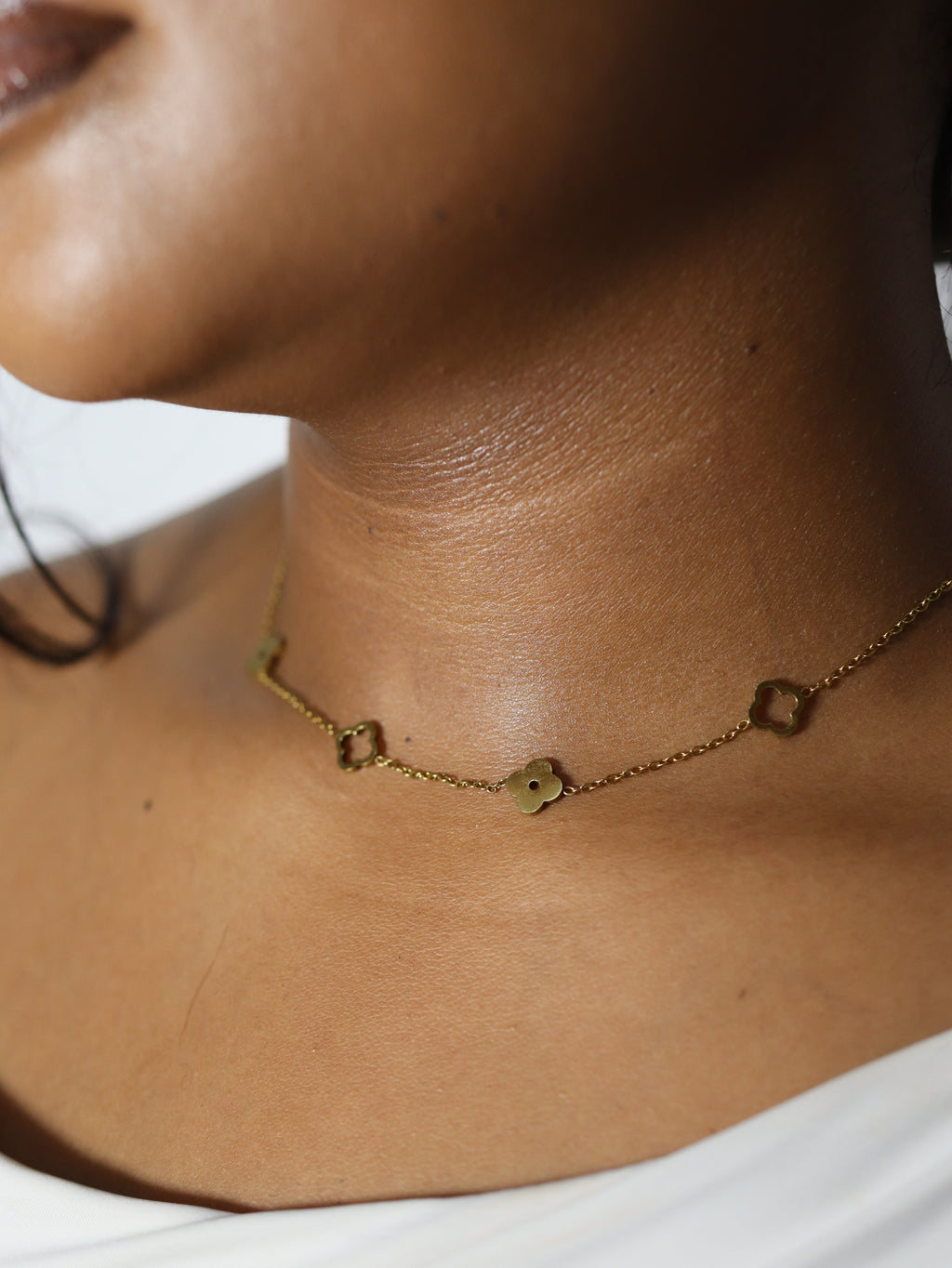 BAHATI - Hollow 4 Leaf Clover Necklace