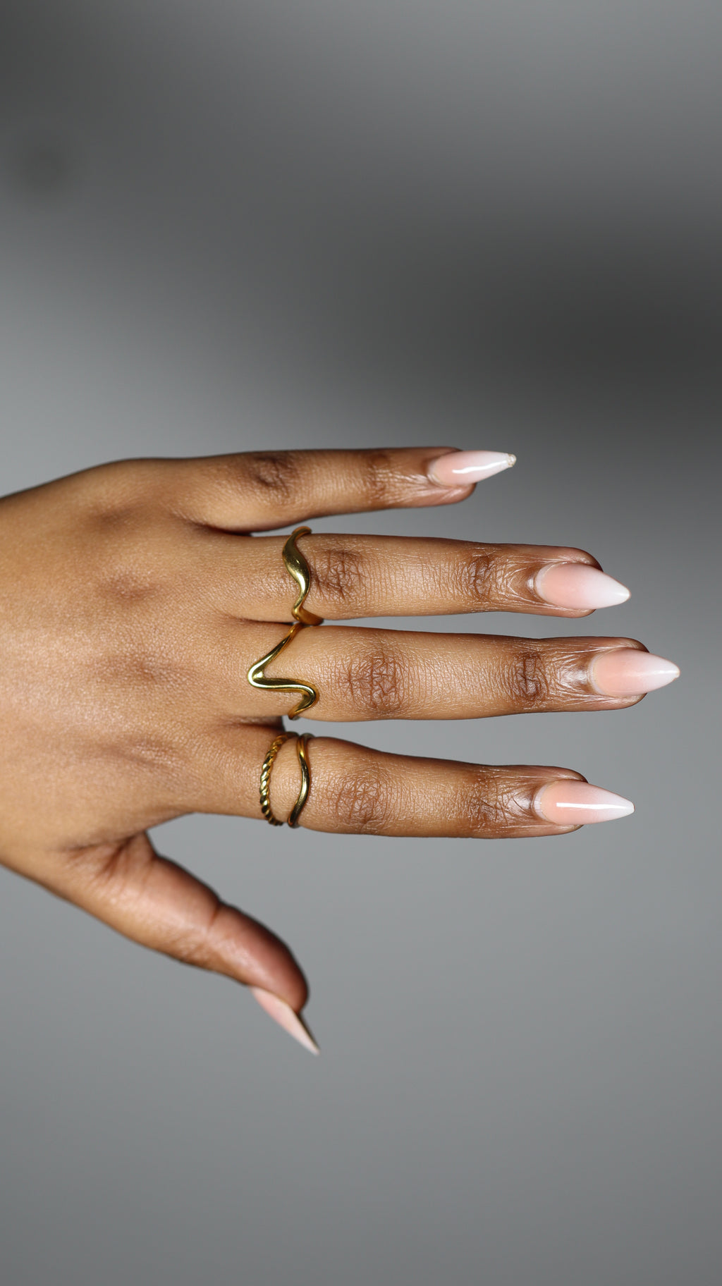ALSIE - Gold  3-Piece Adjustable Ring Set