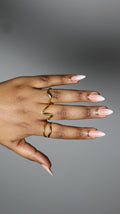ALSIE - Gold  3-Piece Adjustable Ring Set
