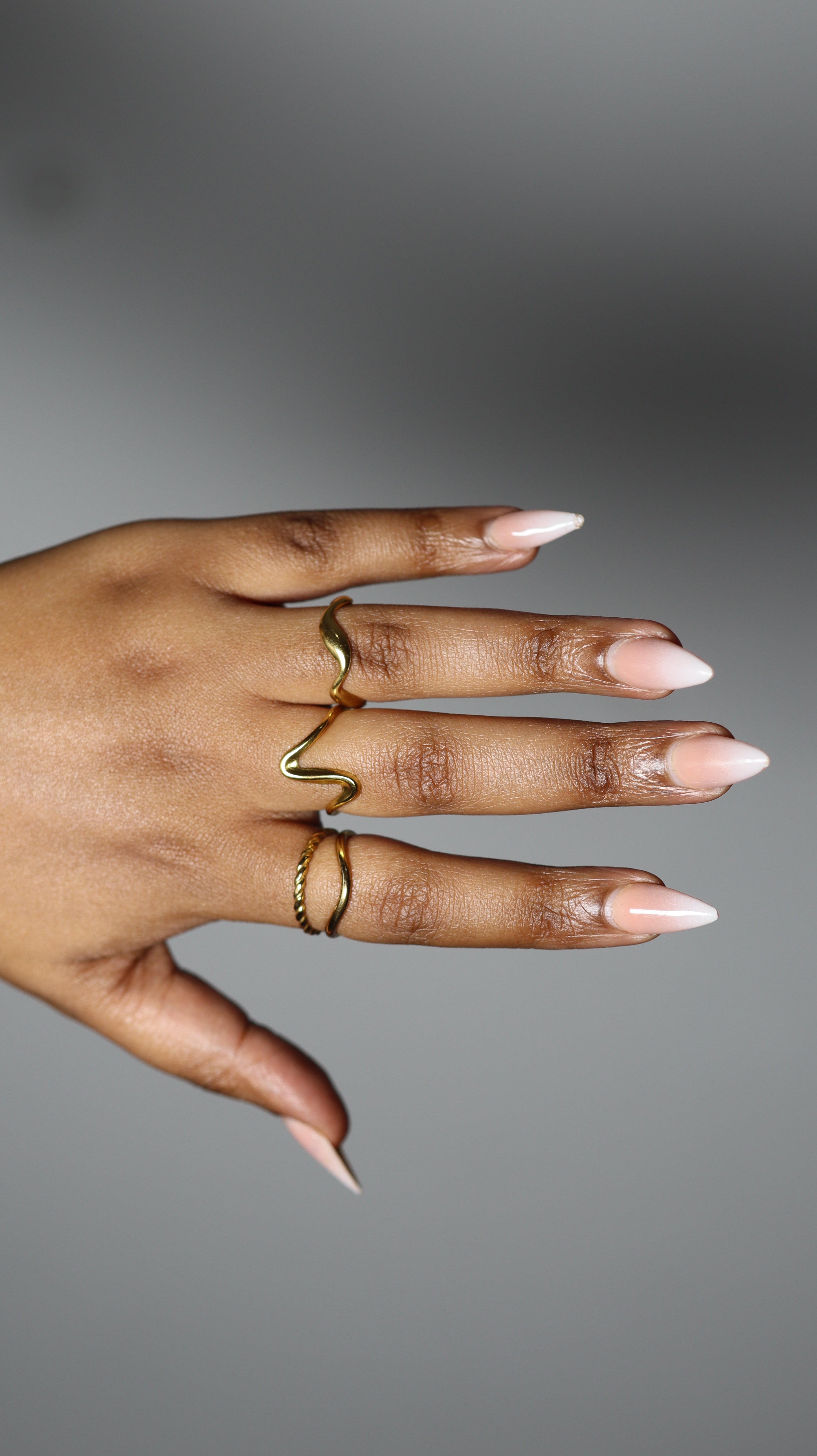 ALSIE - Gold  3-Piece Adjustable Ring Set