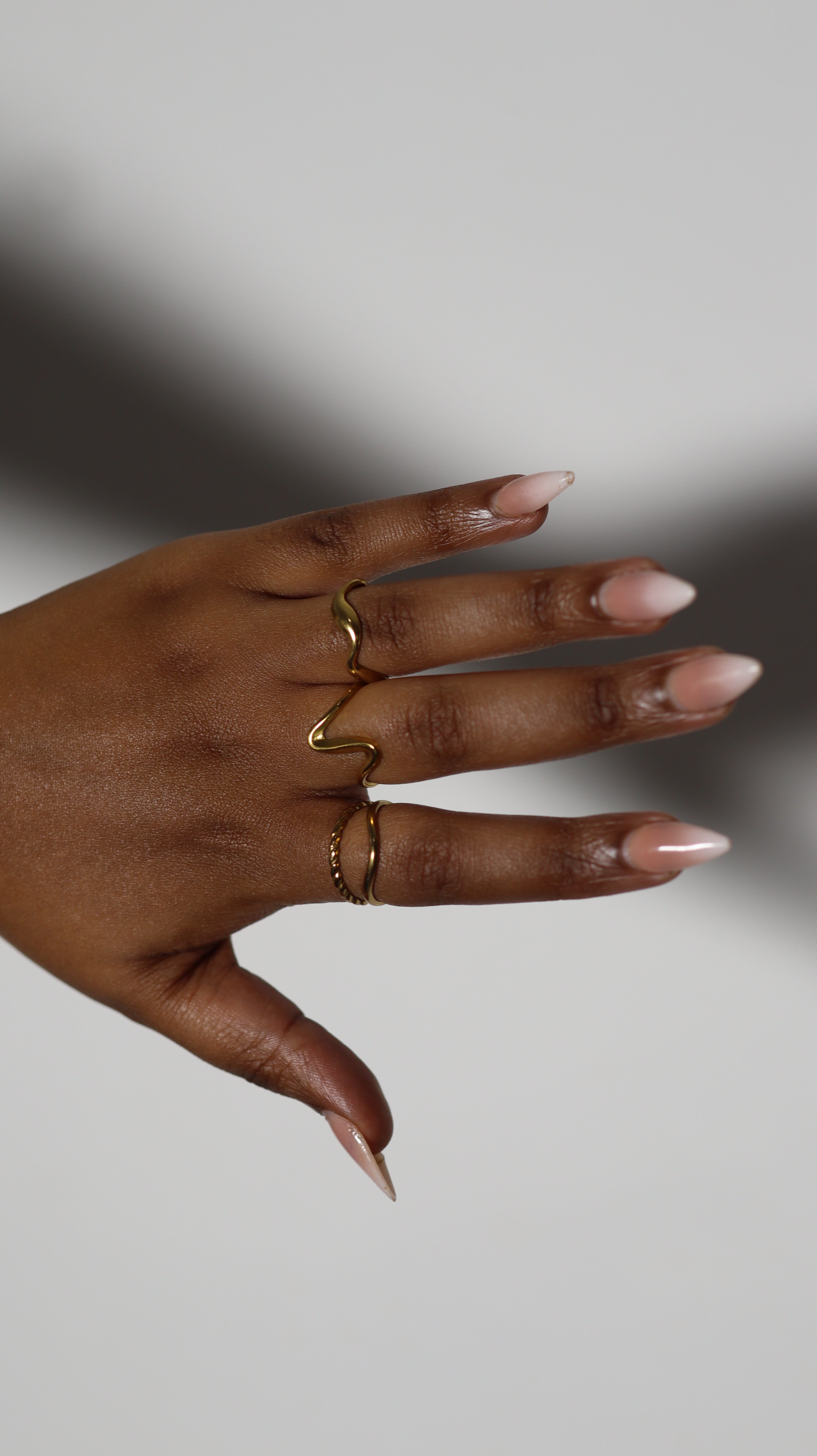 ALSIE - Gold  3-Piece Adjustable Ring Set