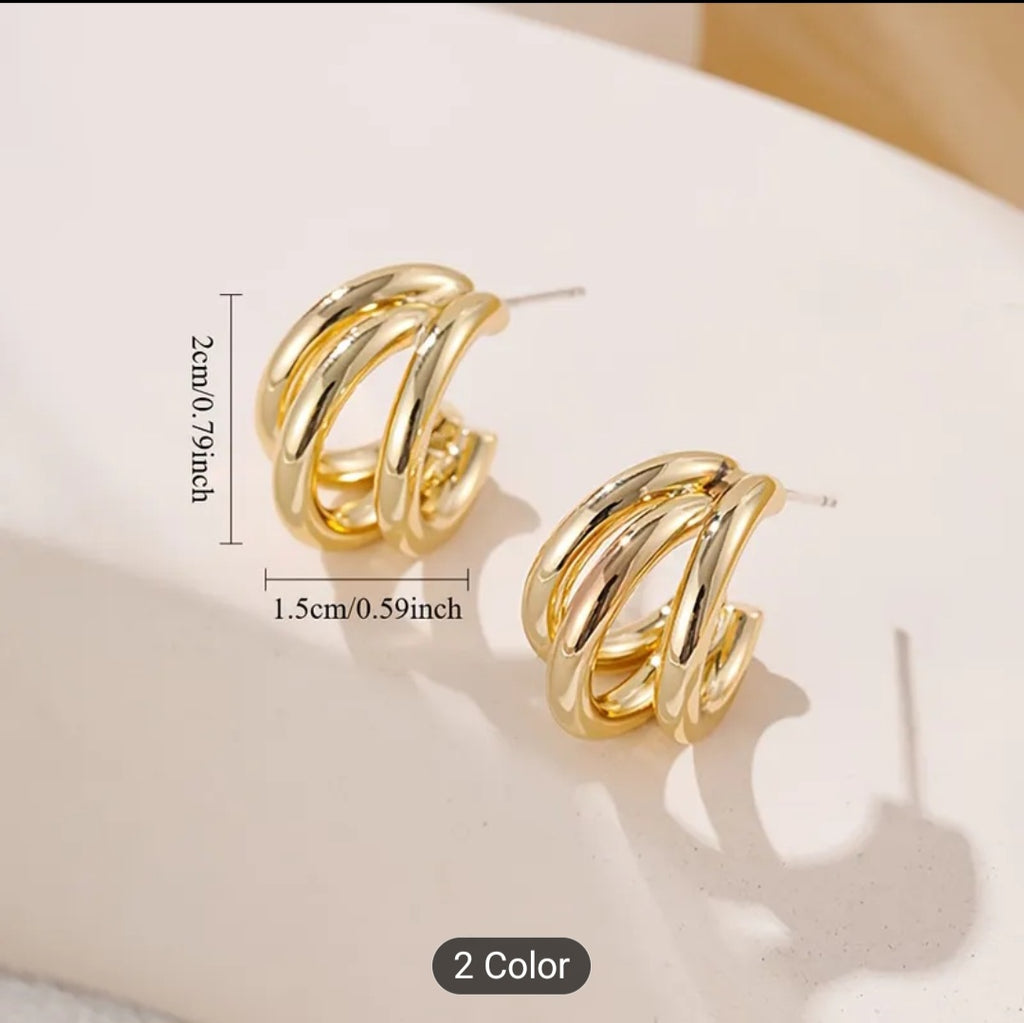 AMARA - Layered 3 Tier Earrings